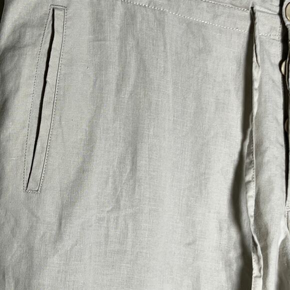 Boss Hugo Boss Linen Button Fly Drawstring Ankle Pants Women's Size  XL Beige - Picture 3 of 9